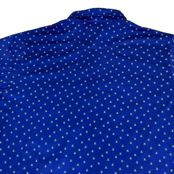 Donald Ross All Over Golf Print Performance Polo Shirt Navy Club Embroidery Sz L - Picture 10 of 16